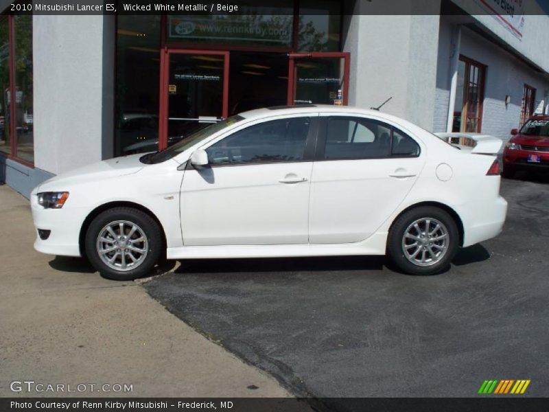 Wicked White Metallic / Beige 2010 Mitsubishi Lancer ES