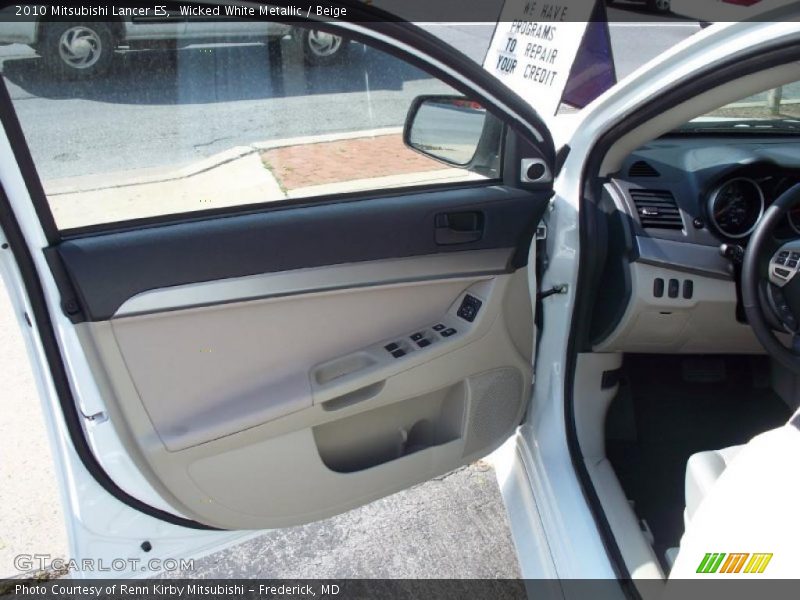 Wicked White Metallic / Beige 2010 Mitsubishi Lancer ES