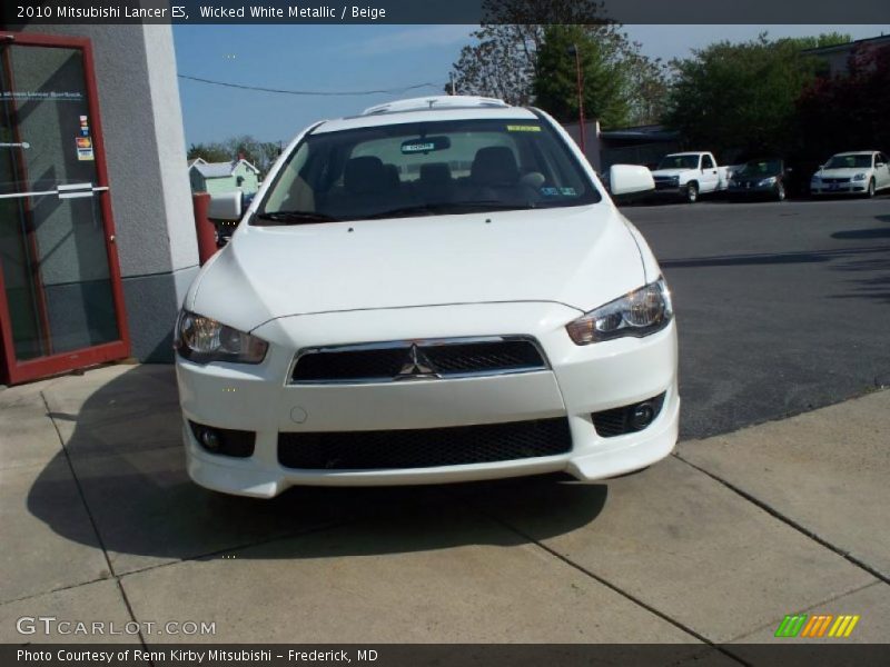 Wicked White Metallic / Beige 2010 Mitsubishi Lancer ES