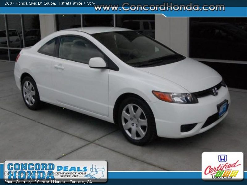 Taffeta White / Ivory 2007 Honda Civic LX Coupe