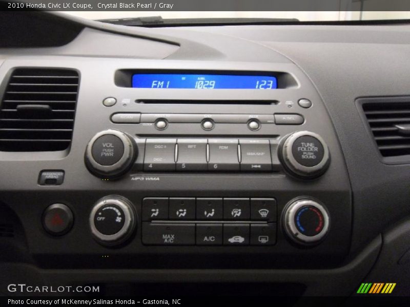 Crystal Black Pearl / Gray 2010 Honda Civic LX Coupe
