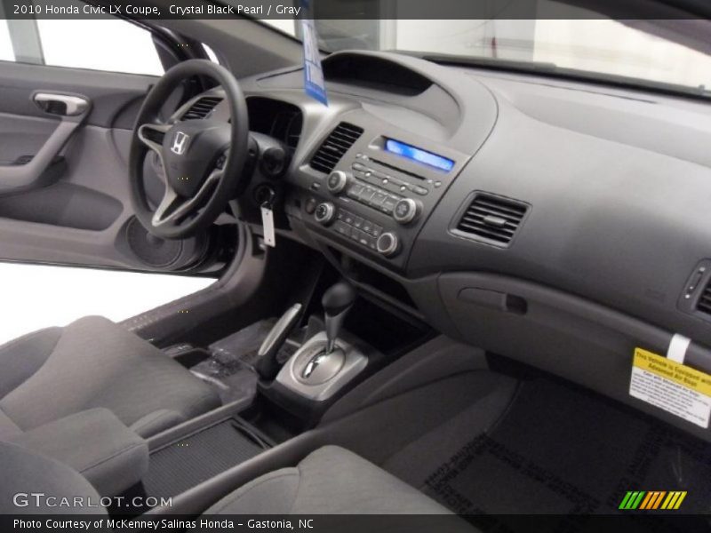Crystal Black Pearl / Gray 2010 Honda Civic LX Coupe