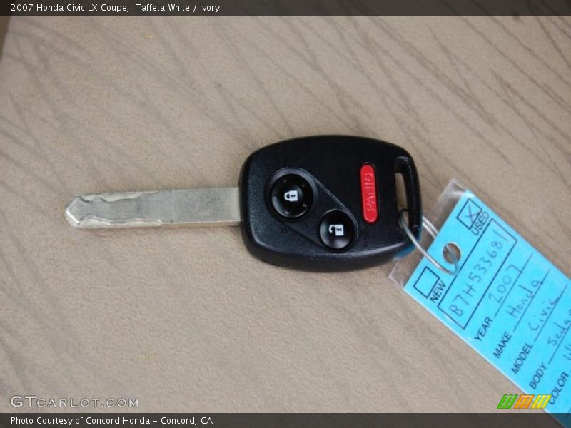 Taffeta White / Ivory 2007 Honda Civic LX Coupe