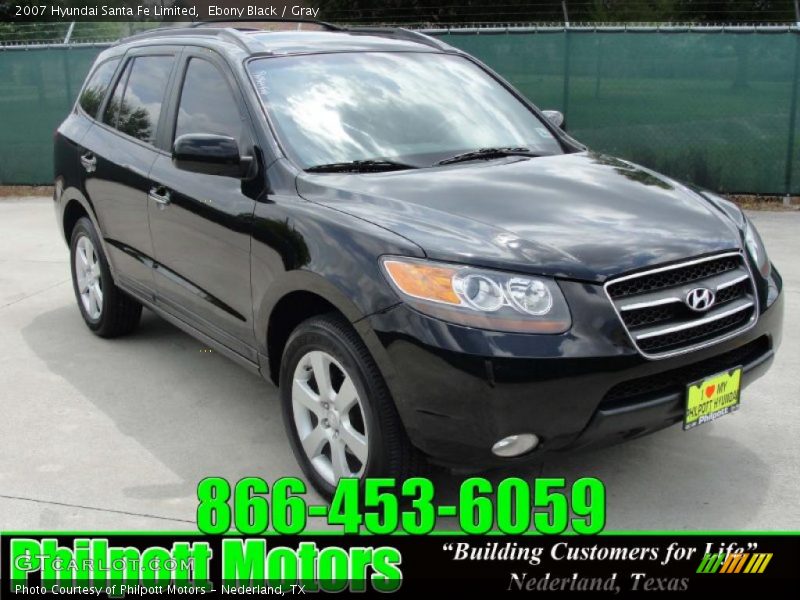 Ebony Black / Gray 2007 Hyundai Santa Fe Limited