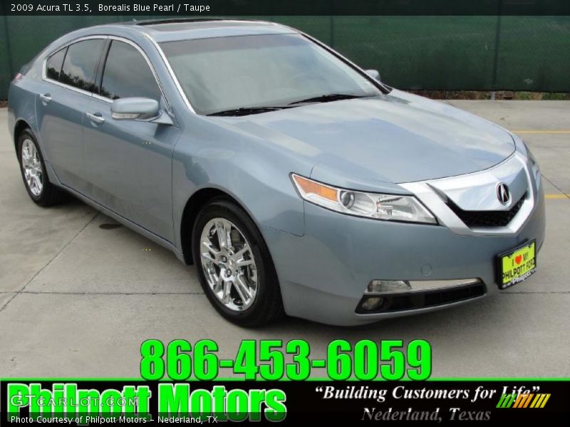 Borealis Blue Pearl / Taupe 2009 Acura TL 3.5