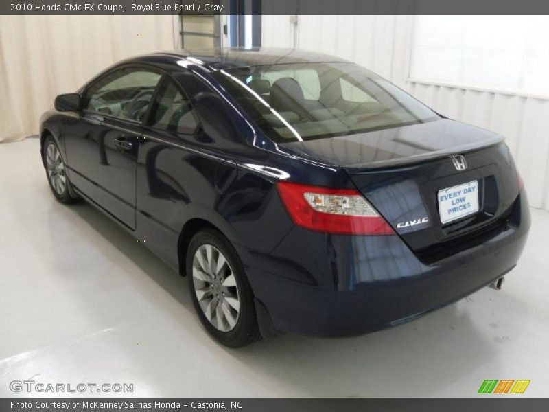 Royal Blue Pearl / Gray 2010 Honda Civic EX Coupe