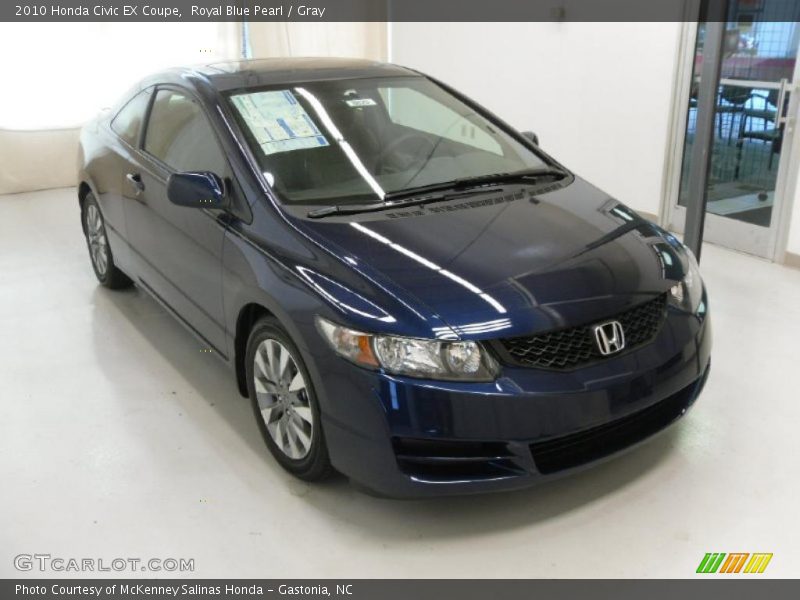Royal Blue Pearl / Gray 2010 Honda Civic EX Coupe