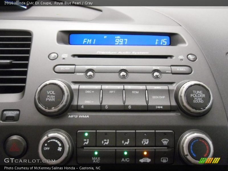 Royal Blue Pearl / Gray 2010 Honda Civic EX Coupe