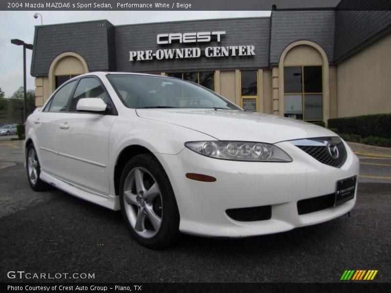 Performance White / Beige 2004 Mazda MAZDA6 s Sport Sedan