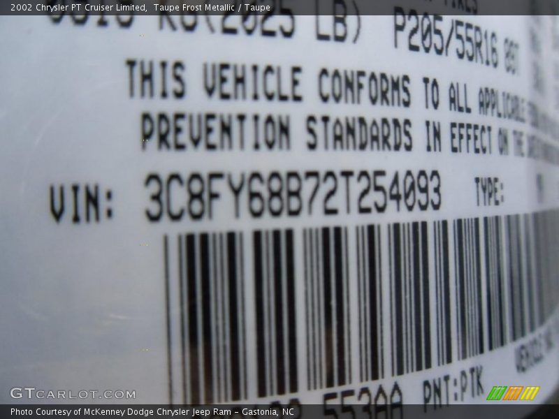 Taupe Frost Metallic / Taupe 2002 Chrysler PT Cruiser Limited