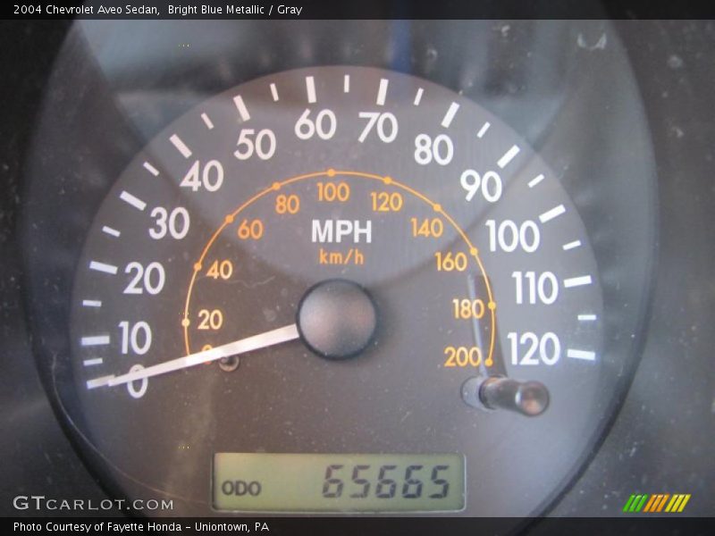 Bright Blue Metallic / Gray 2004 Chevrolet Aveo Sedan