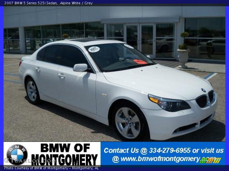 Alpine White / Grey 2007 BMW 5 Series 525i Sedan