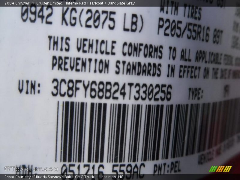 Inferno Red Pearlcoat / Dark Slate Gray 2004 Chrysler PT Cruiser Limited