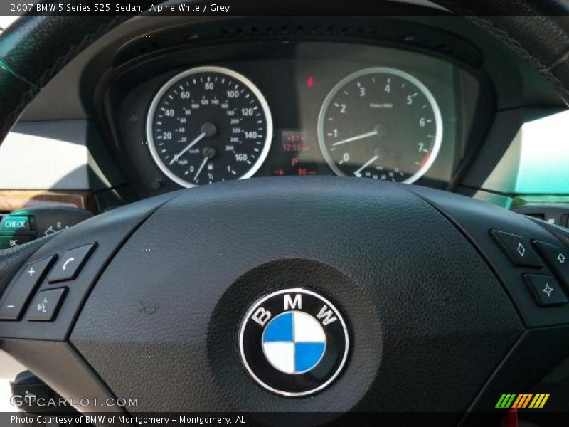 Alpine White / Grey 2007 BMW 5 Series 525i Sedan