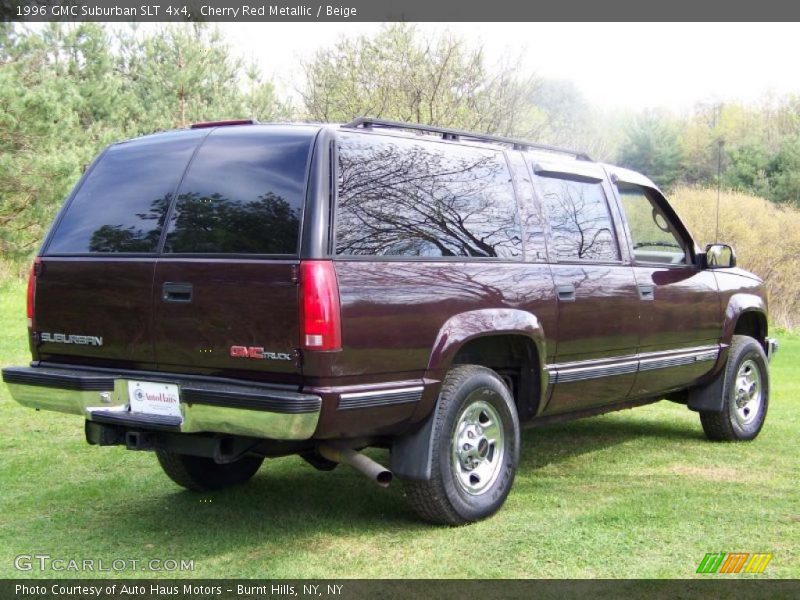 Cherry Red Metallic / Beige 1996 GMC Suburban SLT 4x4