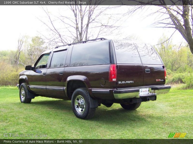 Cherry Red Metallic / Beige 1996 GMC Suburban SLT 4x4