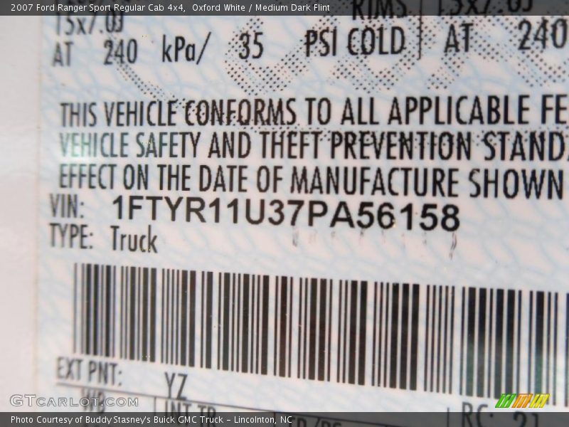 Oxford White / Medium Dark Flint 2007 Ford Ranger Sport Regular Cab 4x4