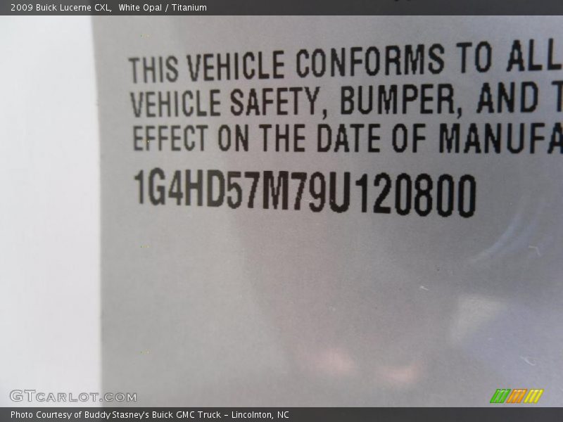 White Opal / Titanium 2009 Buick Lucerne CXL