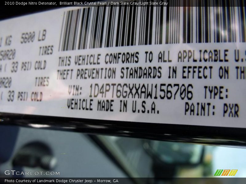 Brilliant Black Crystal Pearl / Dark Slate Gray/Light Slate Gray 2010 Dodge Nitro Detonator