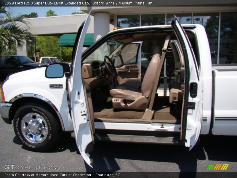 Oxford White / Medium Prairie Tan 1999 Ford F250 Super Duty Lariat Extended Cab