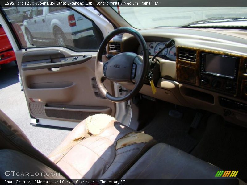 Oxford White / Medium Prairie Tan 1999 Ford F250 Super Duty Lariat Extended Cab