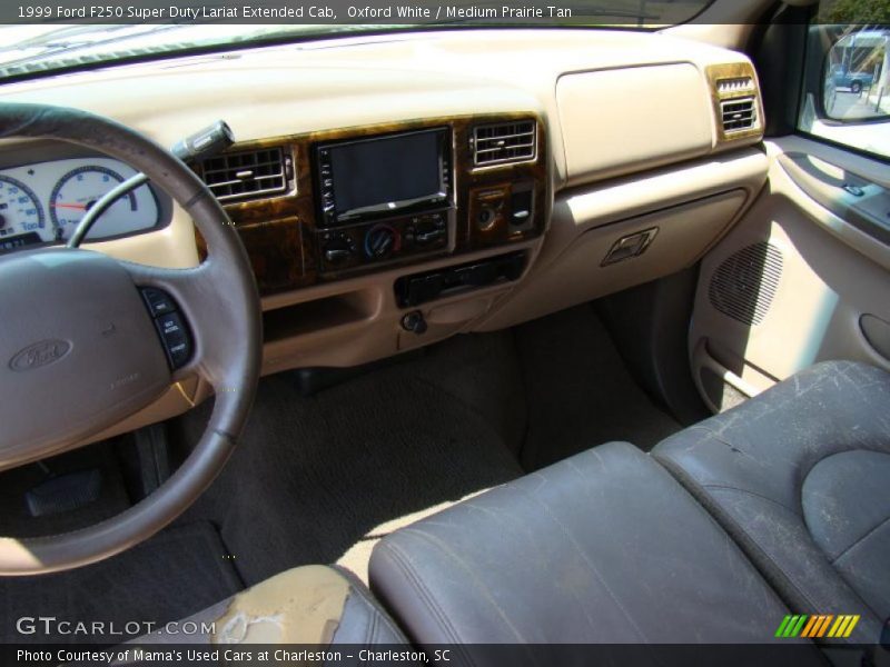 Oxford White / Medium Prairie Tan 1999 Ford F250 Super Duty Lariat Extended Cab