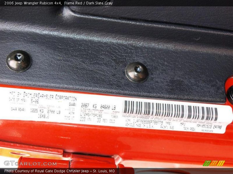 Flame Red / Dark Slate Gray 2006 Jeep Wrangler Rubicon 4x4