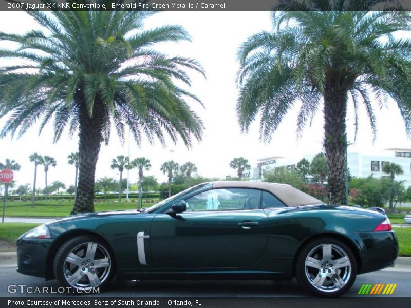 Emerald Fire Green Metallic / Caramel 2007 Jaguar XK XKR Convertible