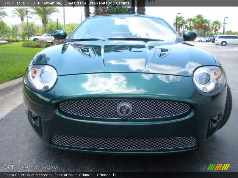 Emerald Fire Green Metallic / Caramel 2007 Jaguar XK XKR Convertible