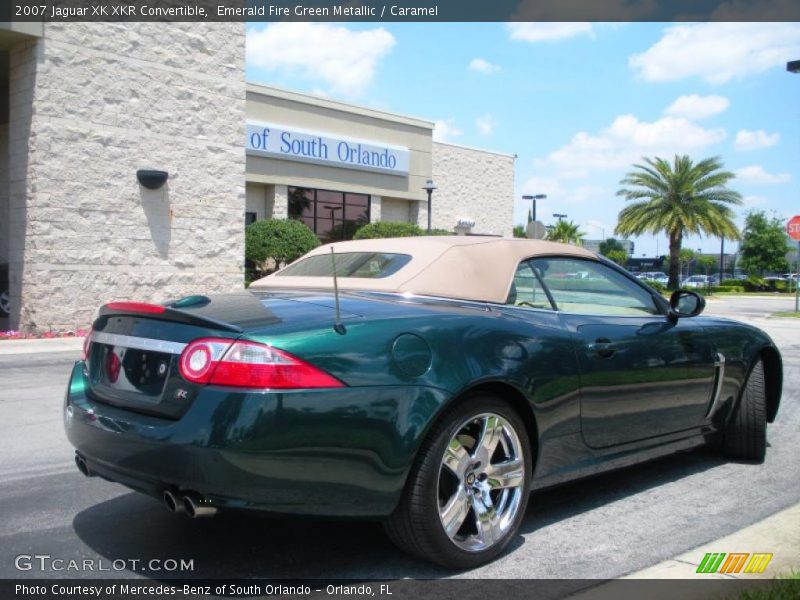 Emerald Fire Green Metallic / Caramel 2007 Jaguar XK XKR Convertible