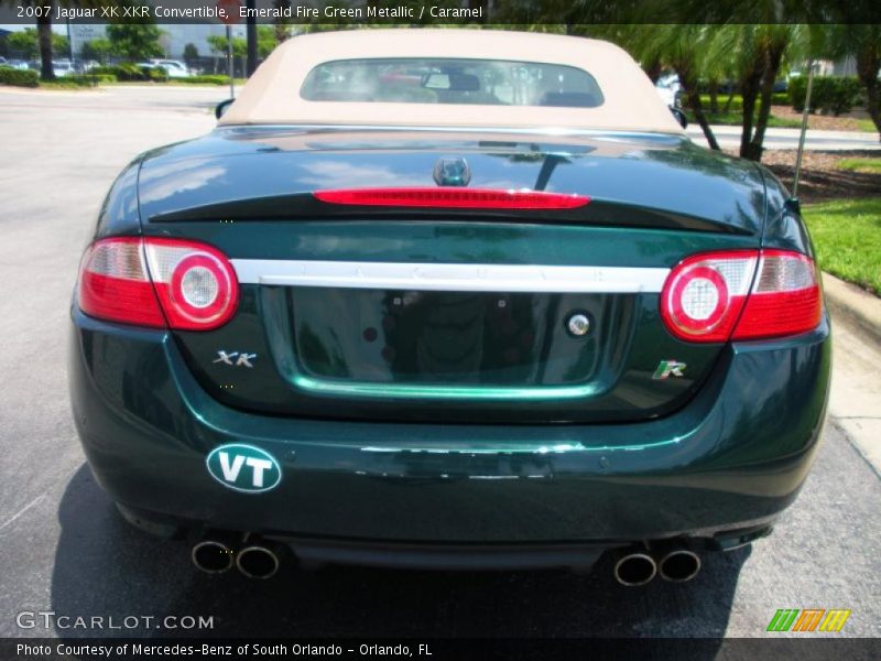Emerald Fire Green Metallic / Caramel 2007 Jaguar XK XKR Convertible