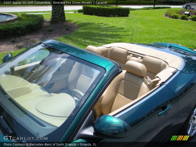 Emerald Fire Green Metallic / Caramel 2007 Jaguar XK XKR Convertible