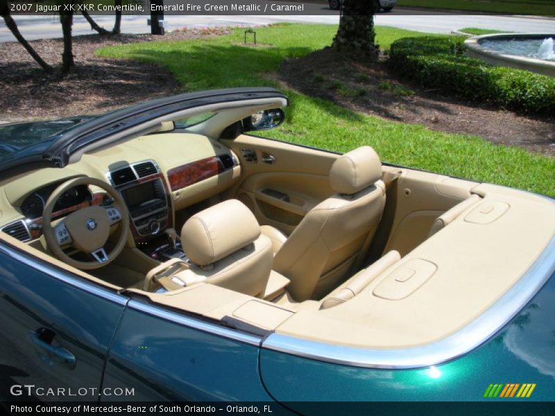 Emerald Fire Green Metallic / Caramel 2007 Jaguar XK XKR Convertible