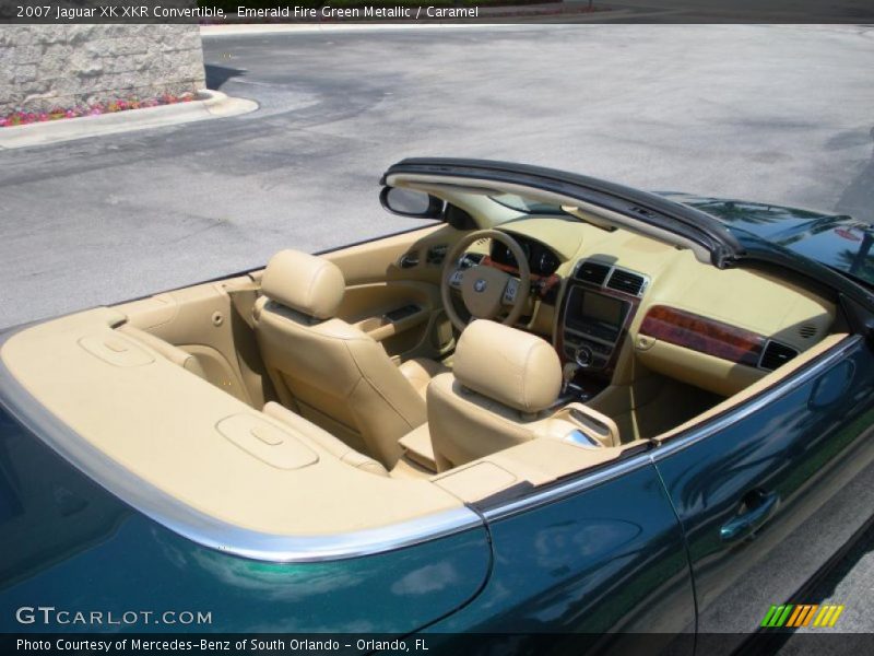 Emerald Fire Green Metallic / Caramel 2007 Jaguar XK XKR Convertible