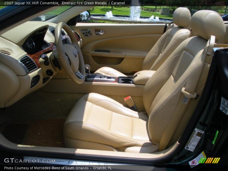 Emerald Fire Green Metallic / Caramel 2007 Jaguar XK XKR Convertible