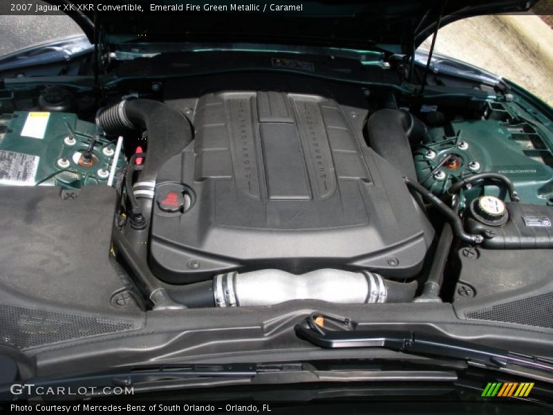 Emerald Fire Green Metallic / Caramel 2007 Jaguar XK XKR Convertible