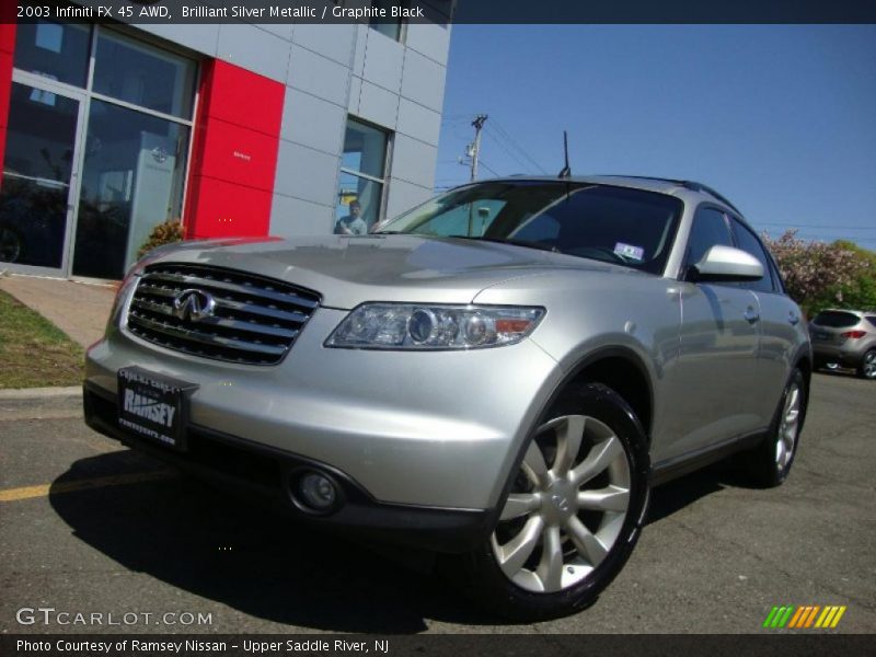Brilliant Silver Metallic / Graphite Black 2003 Infiniti FX 45 AWD