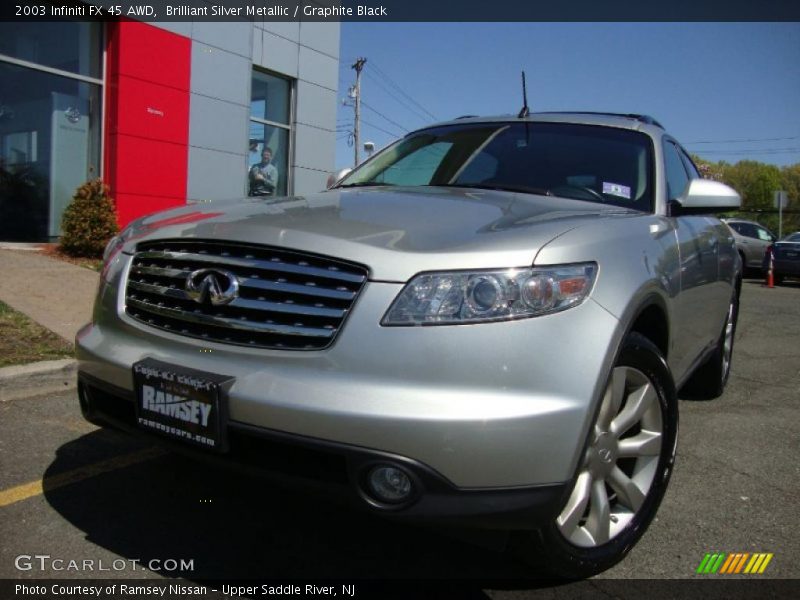 Brilliant Silver Metallic / Graphite Black 2003 Infiniti FX 45 AWD