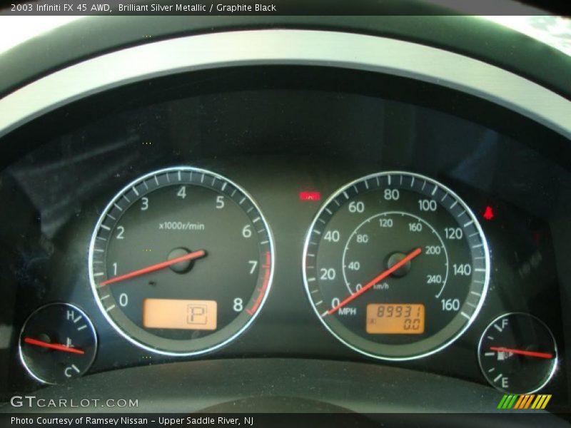 Brilliant Silver Metallic / Graphite Black 2003 Infiniti FX 45 AWD