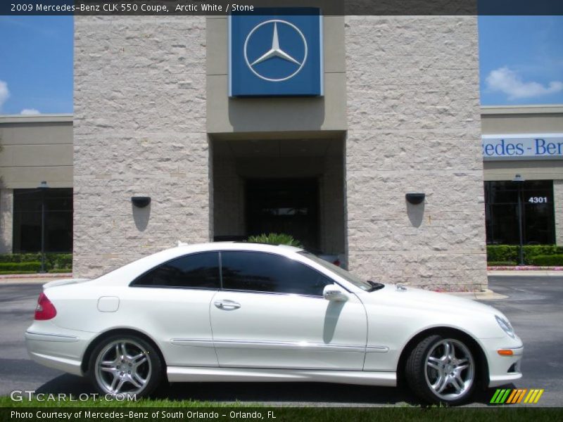 Arctic White / Stone 2009 Mercedes-Benz CLK 550 Coupe