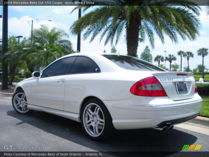 Arctic White / Stone 2009 Mercedes-Benz CLK 550 Coupe