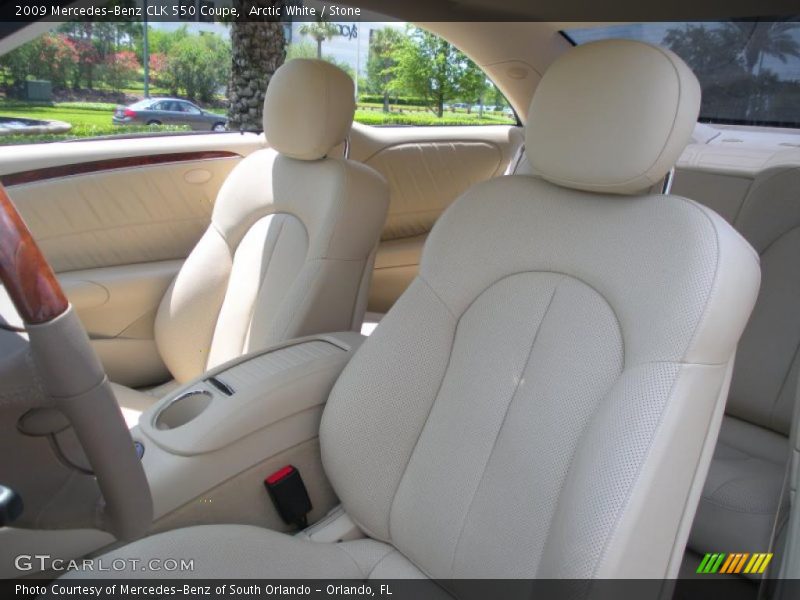 Arctic White / Stone 2009 Mercedes-Benz CLK 550 Coupe