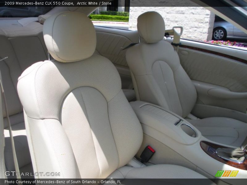 Arctic White / Stone 2009 Mercedes-Benz CLK 550 Coupe