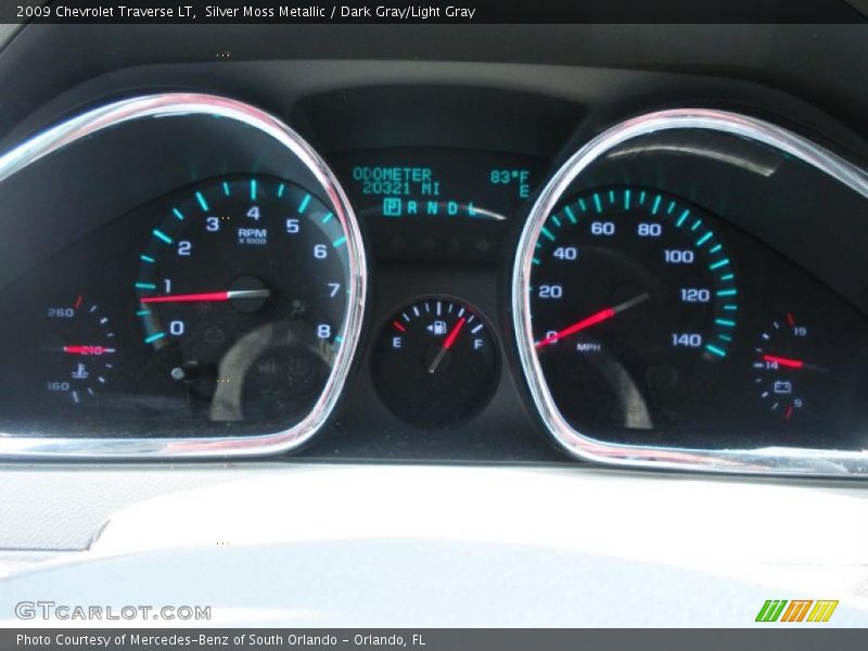 Silver Moss Metallic / Dark Gray/Light Gray 2009 Chevrolet Traverse LT