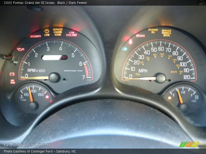 Black / Dark Pewter 2003 Pontiac Grand Am SE Sedan