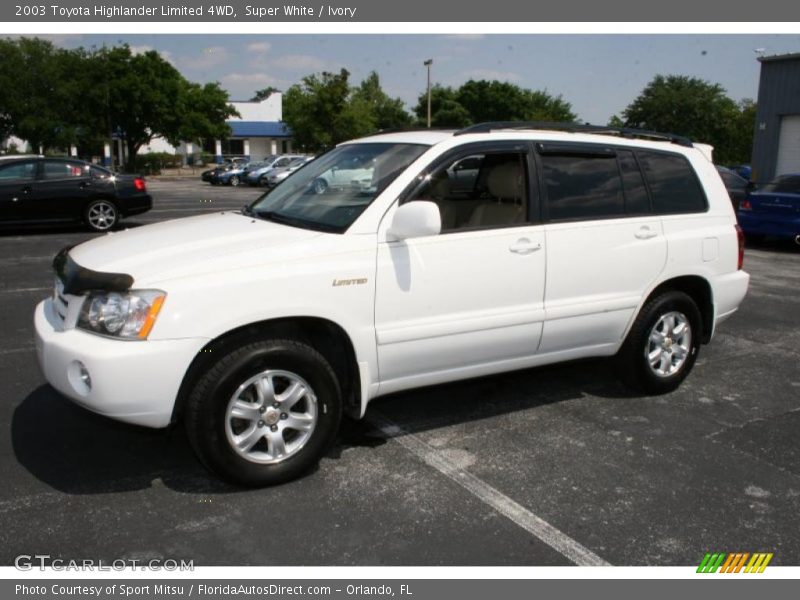 Super White / Ivory 2003 Toyota Highlander Limited 4WD