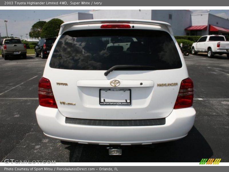 Super White / Ivory 2003 Toyota Highlander Limited 4WD