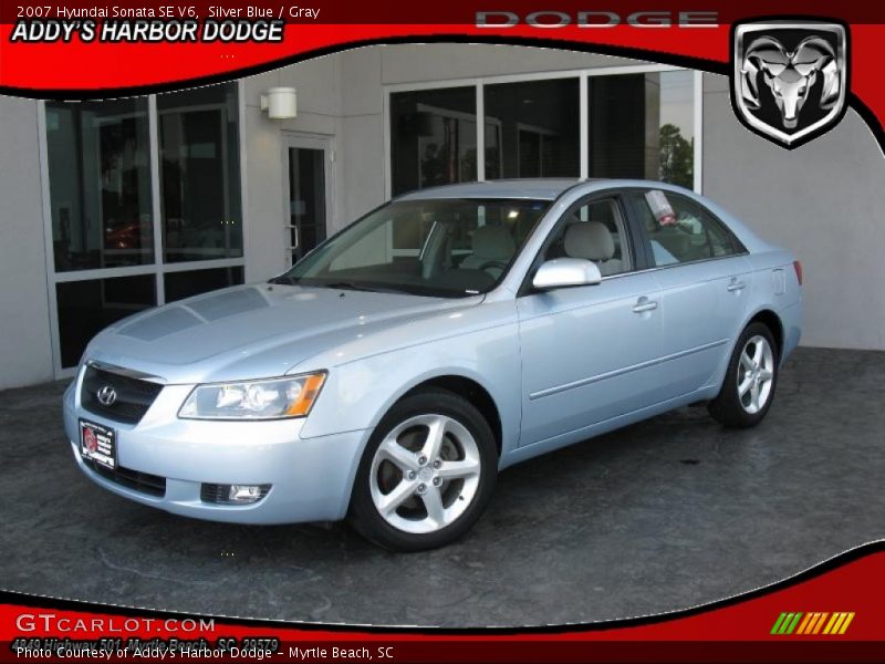 Silver Blue / Gray 2007 Hyundai Sonata SE V6