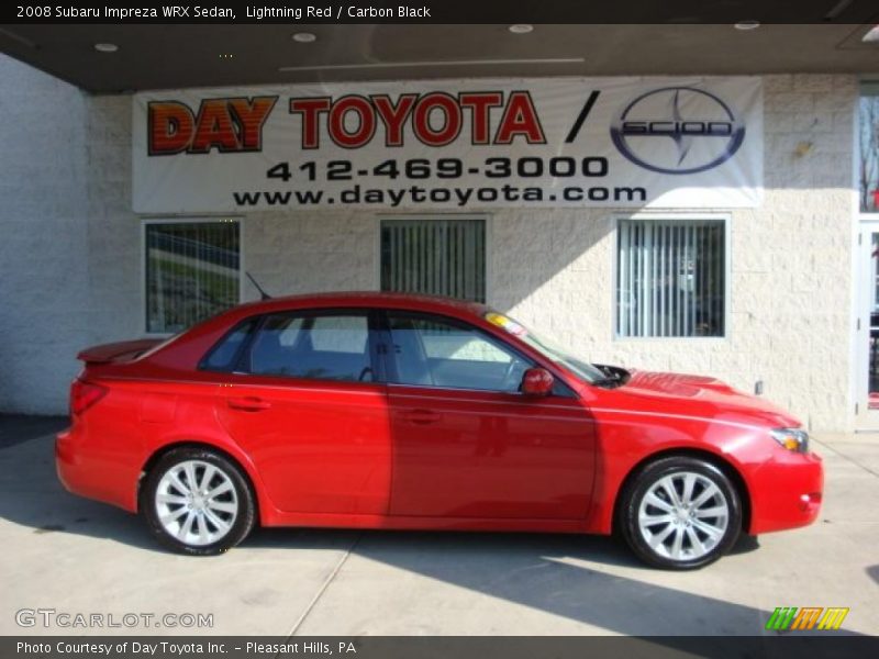 Lightning Red / Carbon Black 2008 Subaru Impreza WRX Sedan