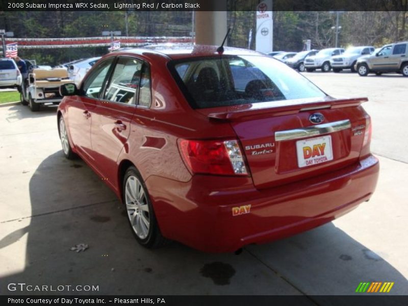 Lightning Red / Carbon Black 2008 Subaru Impreza WRX Sedan